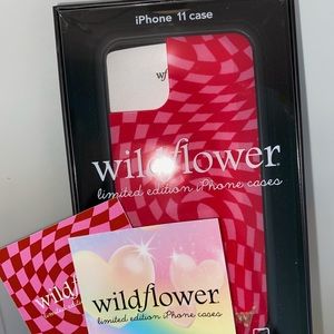 Wildflower iPhone 11 Case - Pink Crazy Checkers